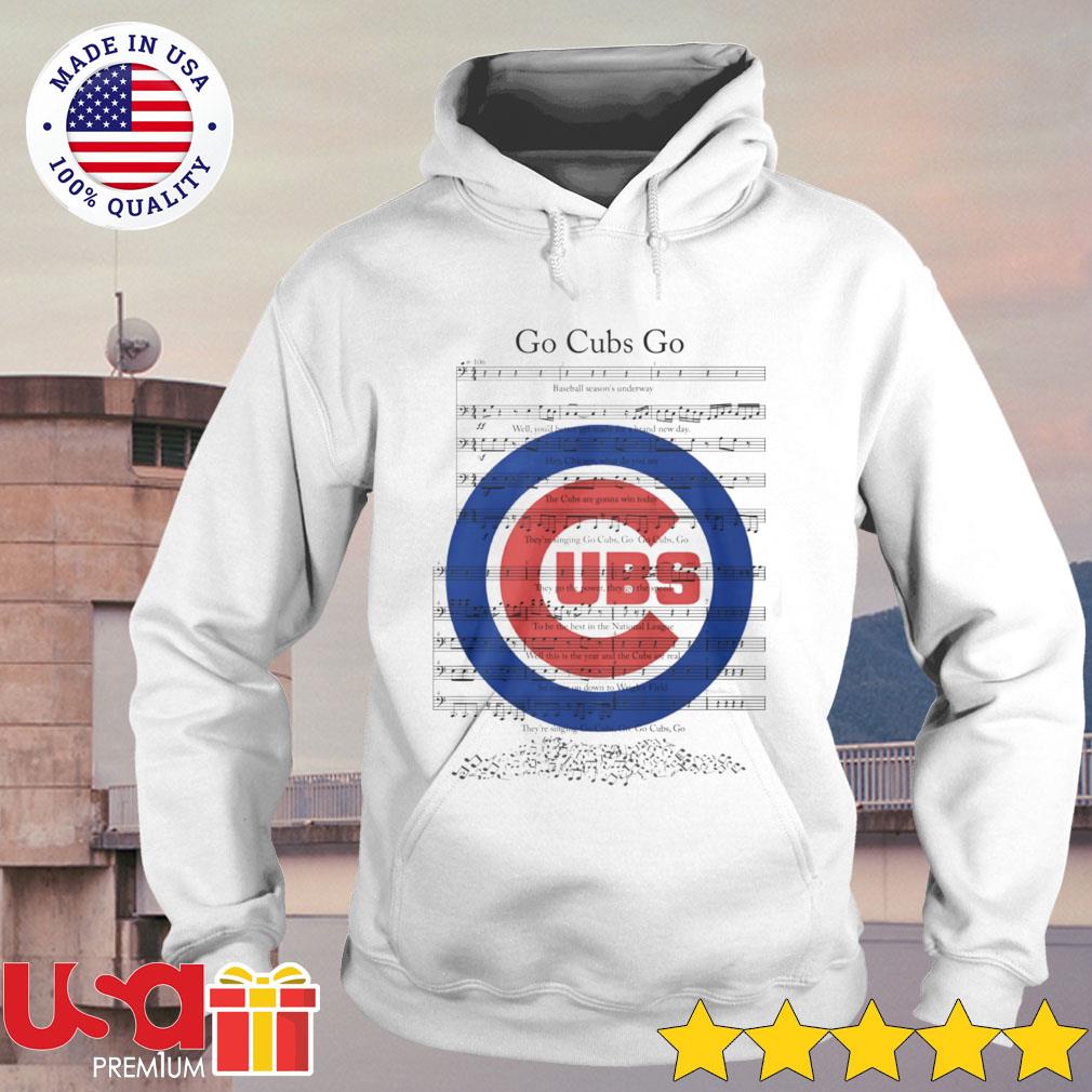 Go Cubs Go Chicago MLB Anthem Lyric Graphic T Shirt Mens M Logo White  Baseball