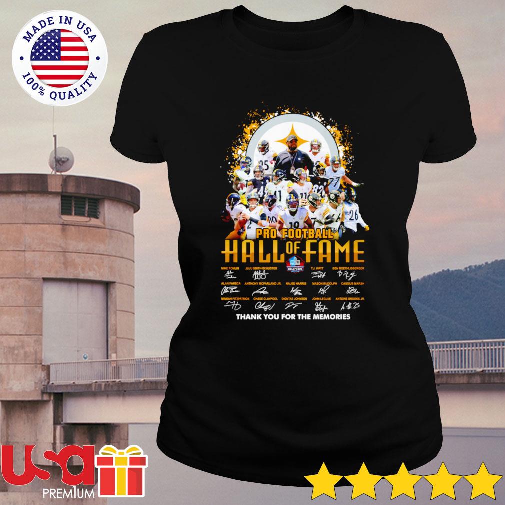 Pittsburgh Steelers Pro football hall of fame signature thank you for the  memories shirt, hoodie, sweater and long sleeve