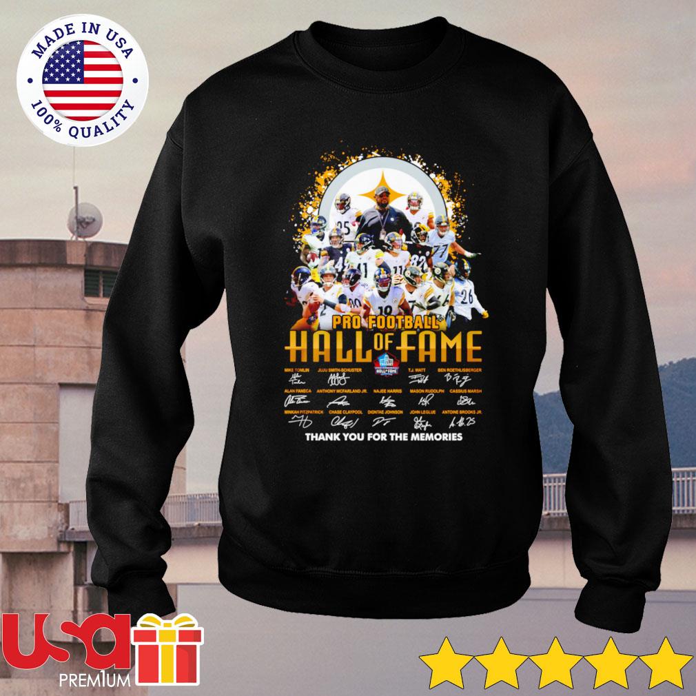 Pittsburgh Steelers pro football hall of fame thank you for the memories  signatures t-shirt, hoodie, sweater, long sleeve and tank top