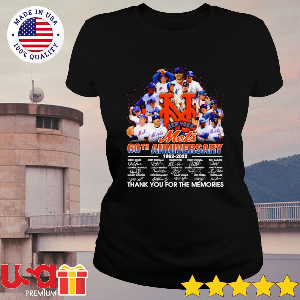 New york mets 60th anniversary 1962 2022 thank you for the memories  signatures shirt
