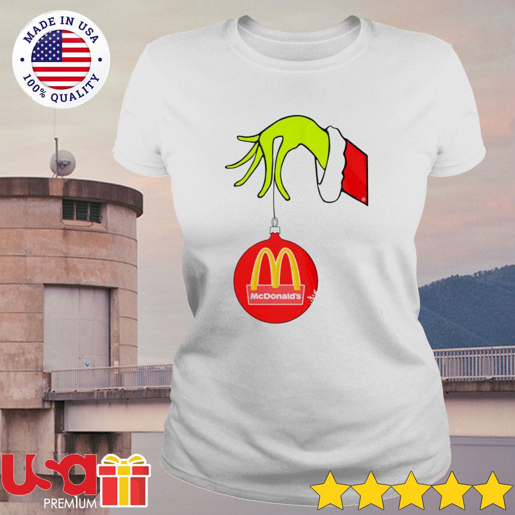 Grinch hand holding Louis Vuitton Ornament shirt, sweater, hoodie