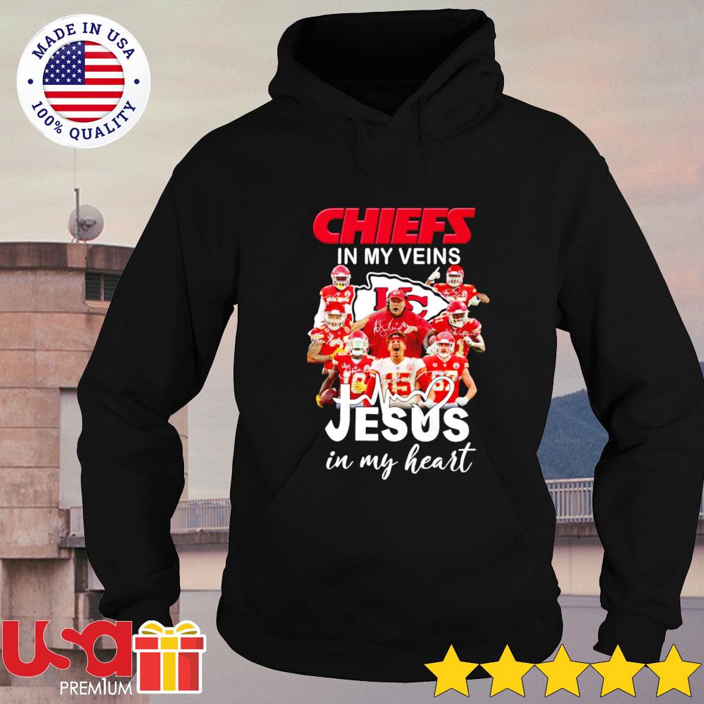 Chiefs in my veins jesus in my heart Kansas City Chiefs tshirt