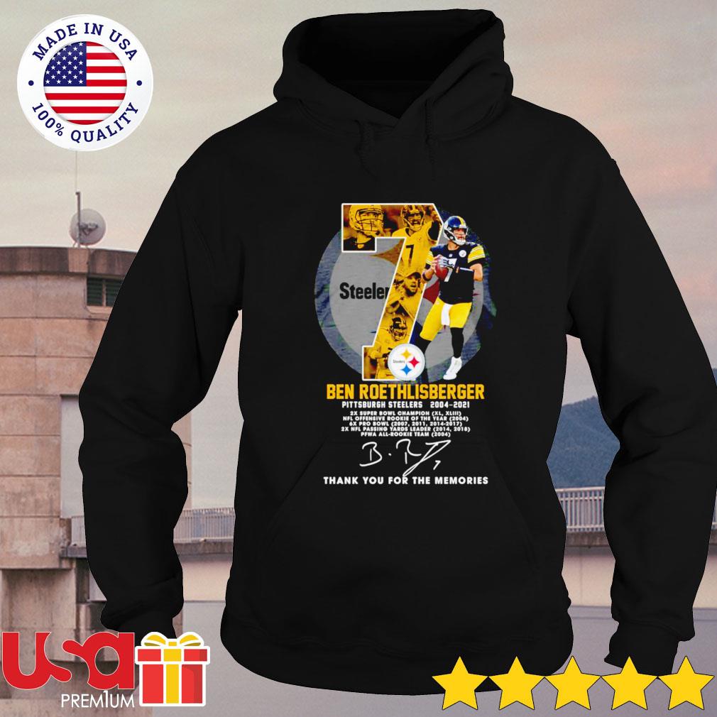 Ben Roethlisberger Pittsburgh Steelers 2004 2021 Thank You For Memories  Shirt