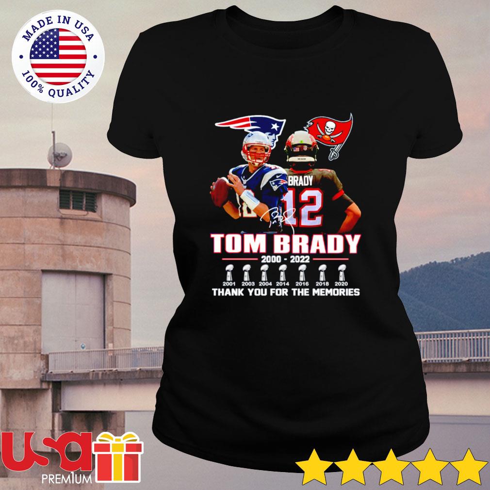 Official goat Tom Brady thank you for the memories signature T-shirt,  hoodie, sweater, long sleeve and tank top