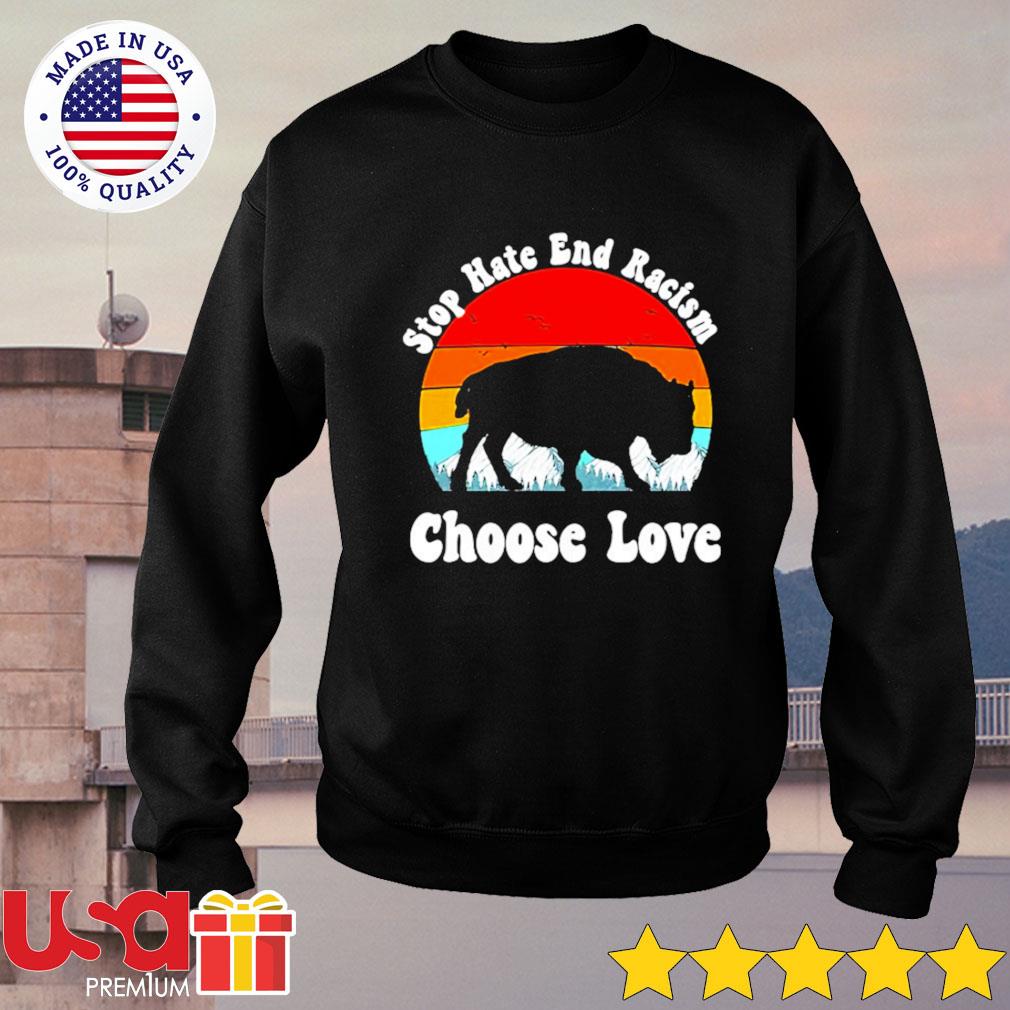 Buffalo Bills Stop hate and racism Choose Love retro vintage shirt, hoodie,  sweater, long sleeve and tank top