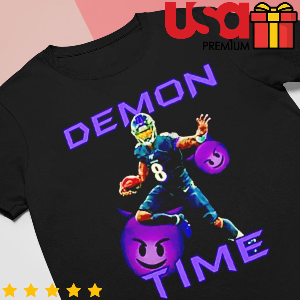 Lamar Jackson Demon Time Baltimore Ravens shirt, hoodie, sweater and long  sleeve