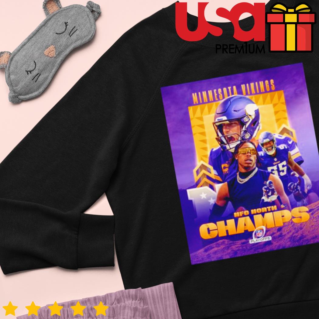 Official Minnesota Vikings 2022 NFC North Champions signatures shirt,  hoodie, sweater, long sleeve and tank top