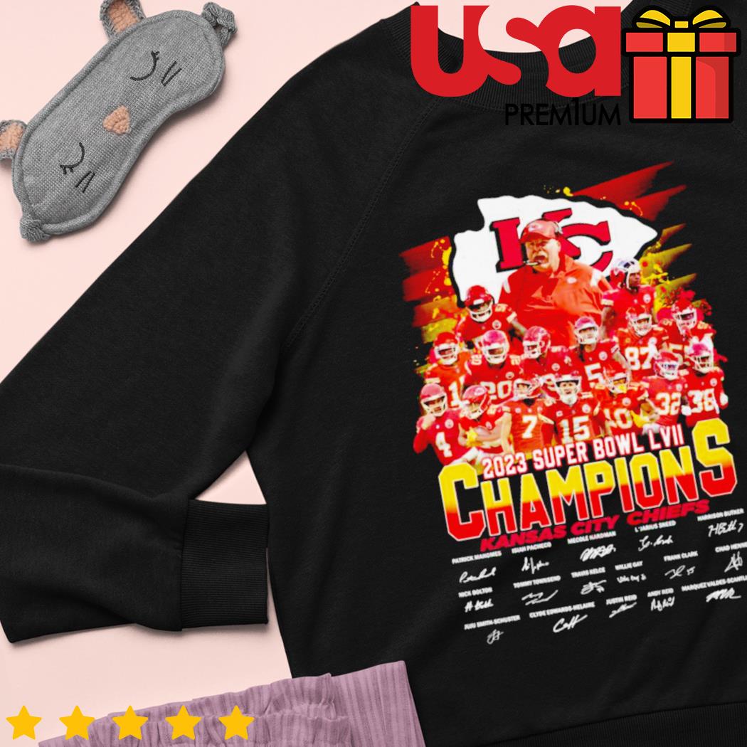 Kansas City Chiefs 2023 Super Bowl LVII Champions Signatures shirt We are  the champions, hoodie, sweater, long sleeve and tank top