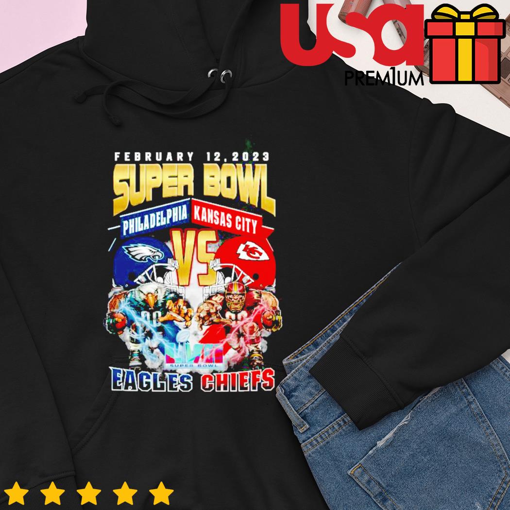 February 12 2023 super bowl Kansas City Chiefs vs Philadelphia eagles shirt,  hoodie, sweater and long sleeve