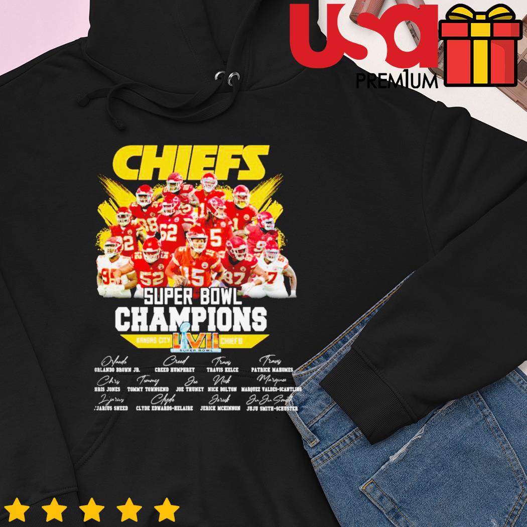 Trending Chiefs Super Bowl Champions signature 2023 shirt, hoodie