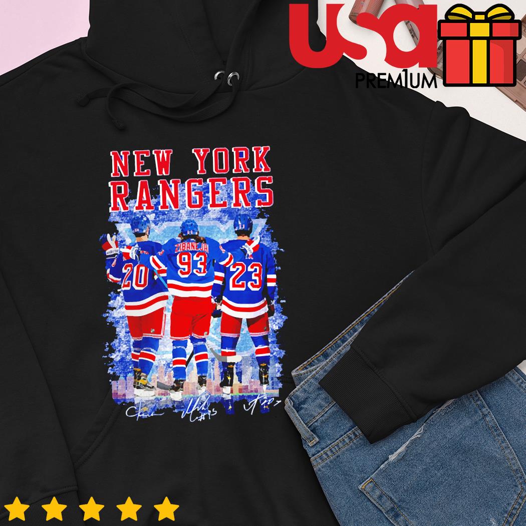 New York Rangers hockey tshirt,Chris Kreider,Mika Zibanejad,Adam Fox  signature