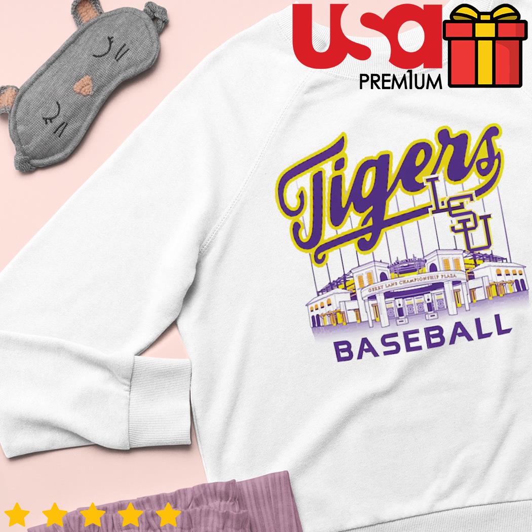 Men's White LSU Tigers Alex Box Stadium Baseball T-Shirt
