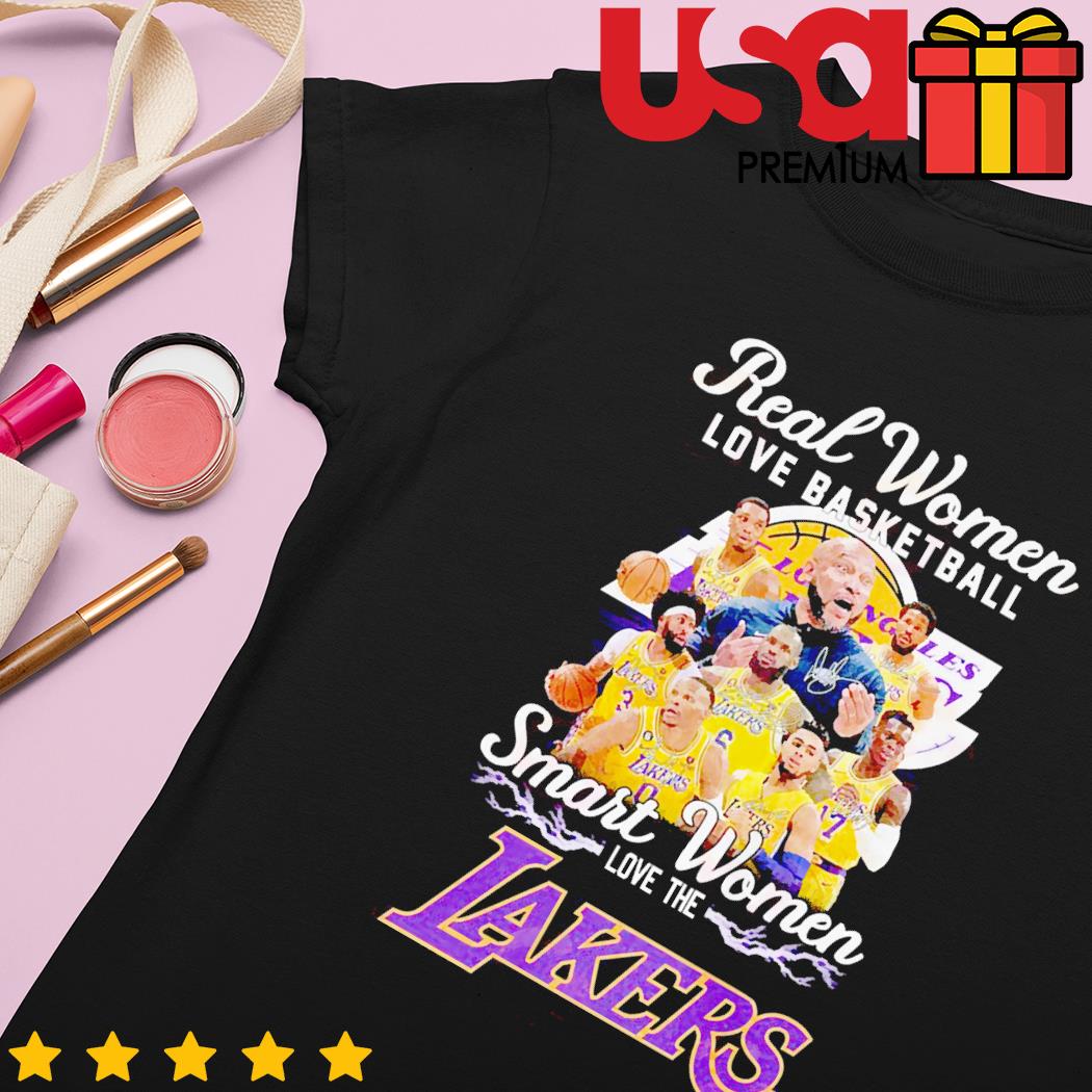 Real women love basketball smart women love the Lakers 2023 signature t  shirt - Limotees