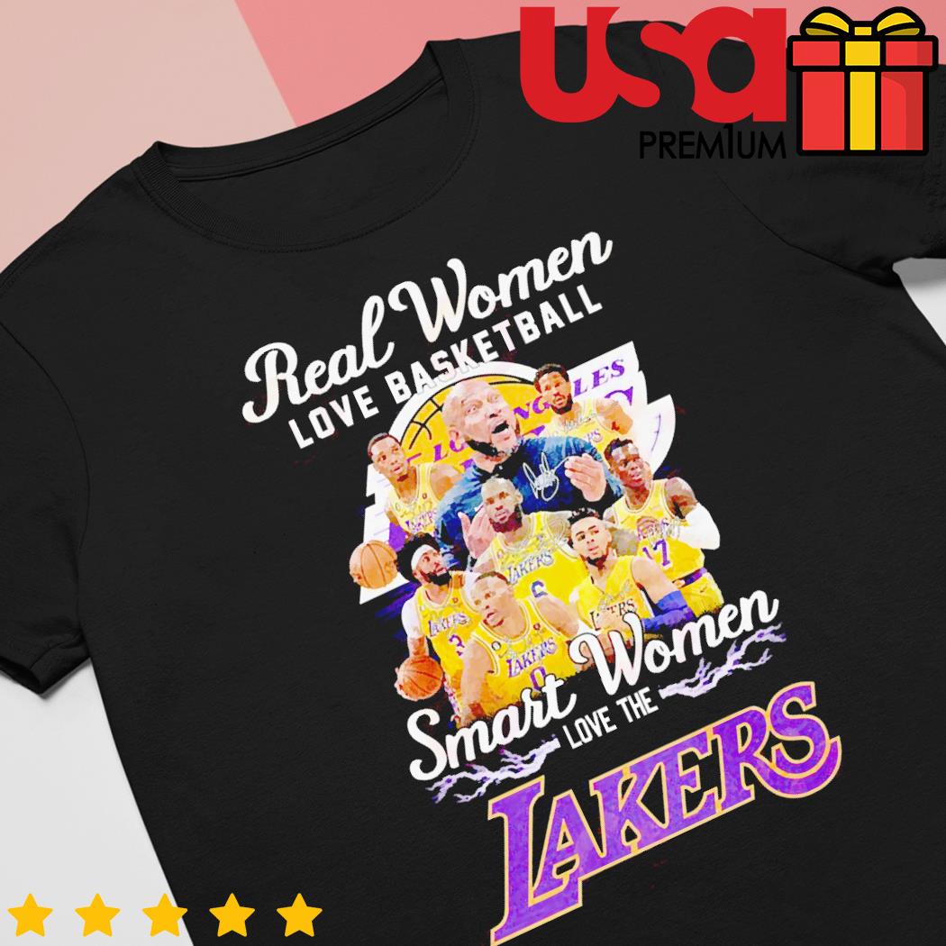 Real women love basketball smart women love the Lakers 2023 signature t  shirt - Limotees