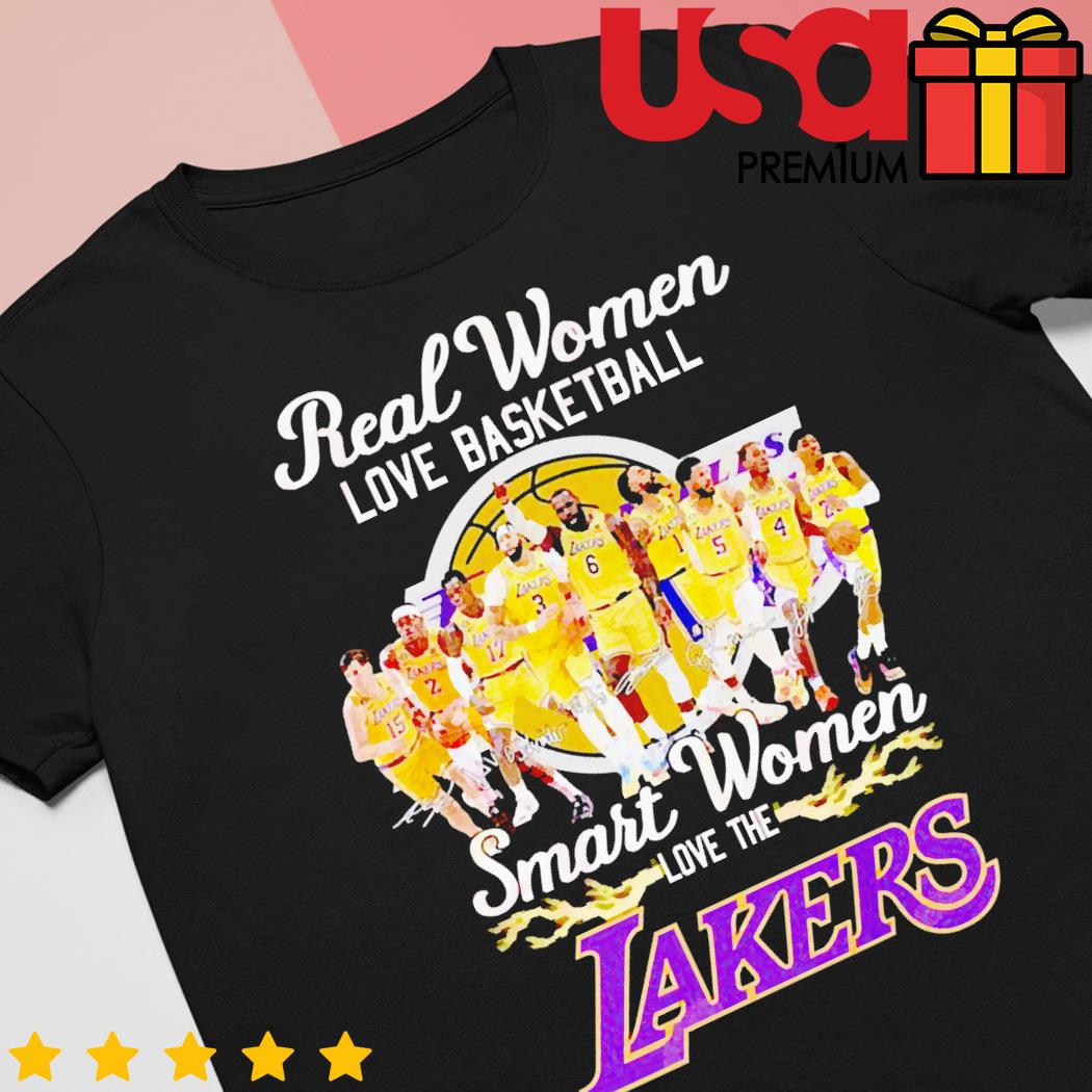 Cheap Real Women Love Basketball Smart Women Love The Lackers T