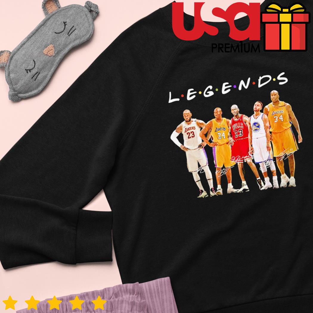 Kobe Bryant LeBron James Michael Jordan Stephen Curry Shaquille O'Neal  legends signatures shirt, hoodie, sweater, long sleeve and tank top