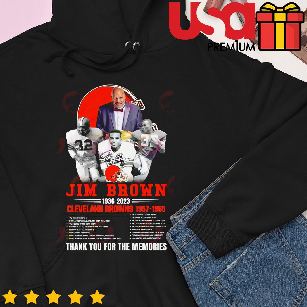 In memory of 1936 – 2023 jim brown thank you for the memories shirt,  hoodie, sweater, long sleeve and tank top