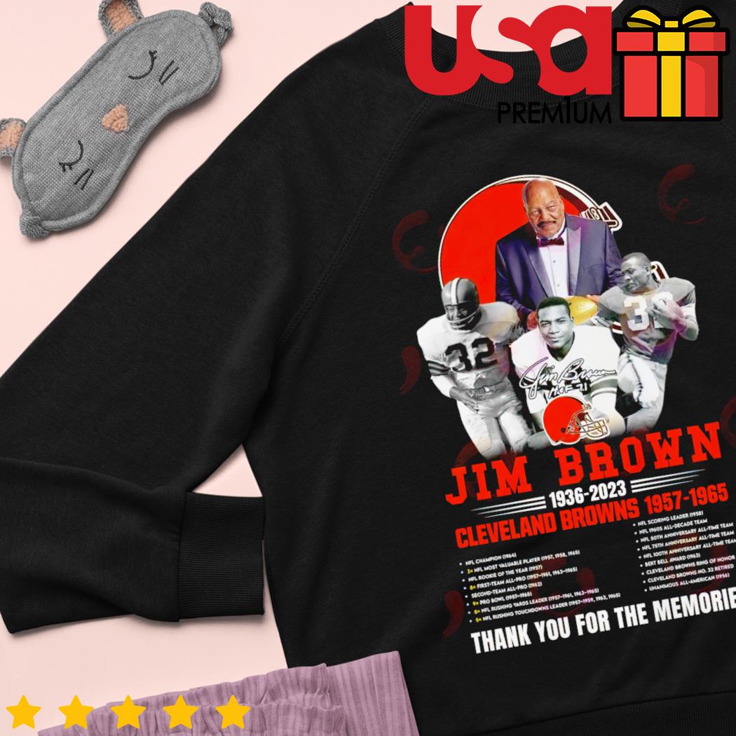 In memory of 1936 – 2023 jim brown thank you for the memories shirt,  hoodie, sweater, long sleeve and tank top