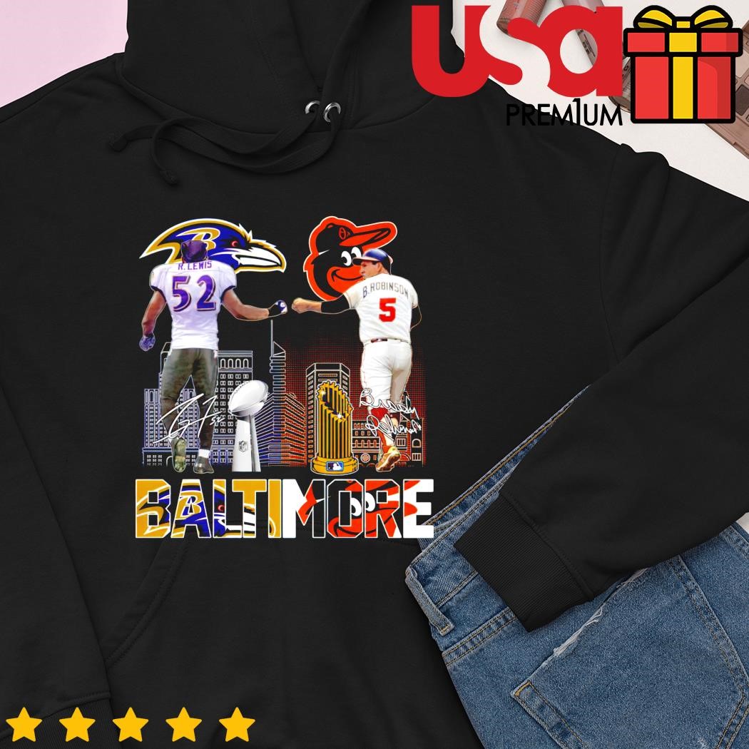 Baltimore Ravens Lewis Orioles Robinson Bullets Unselo signature shirt -  Limotees