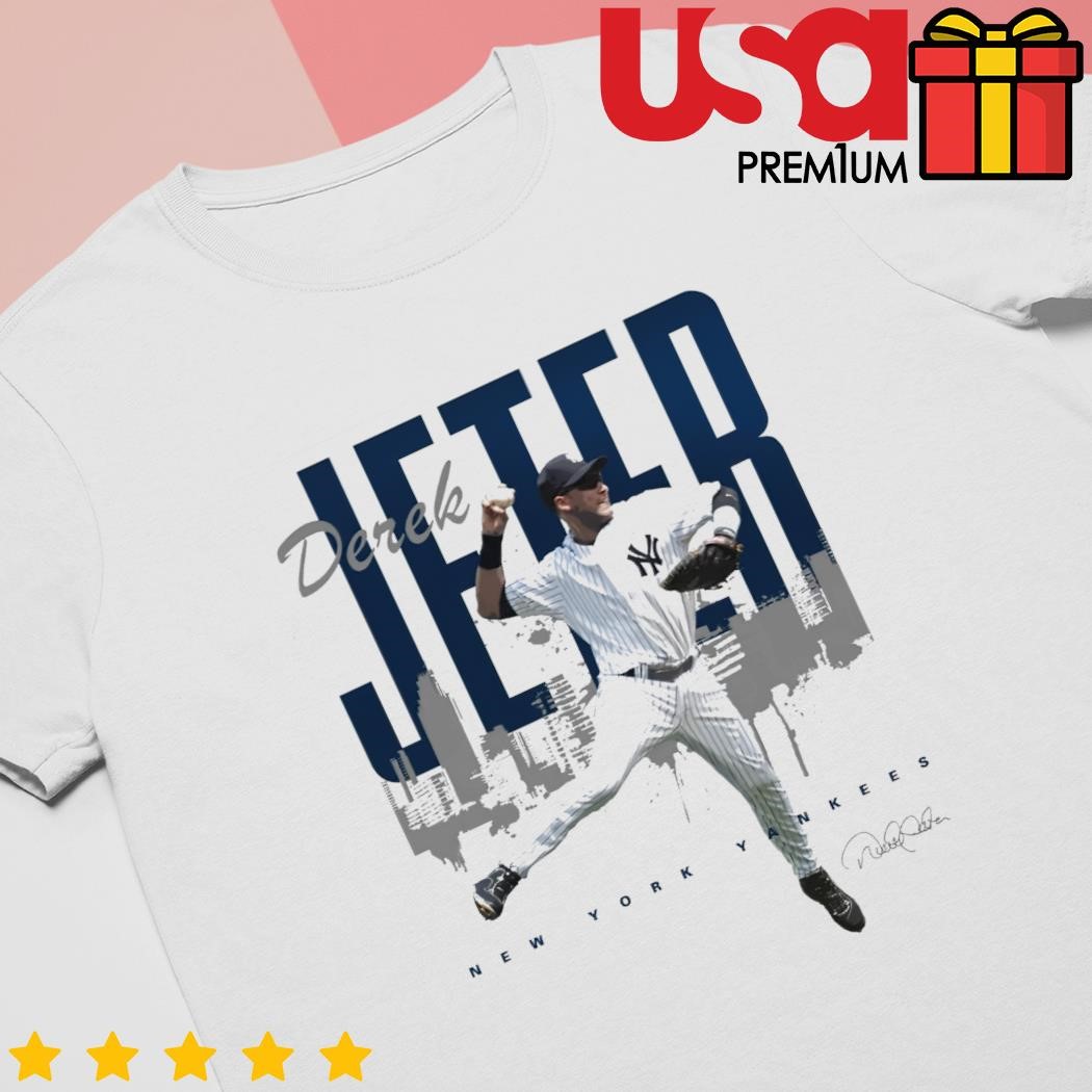 Derek Jeter New York Yankees Jump throw signature shirt, hoodie, sweater  and long sleeve