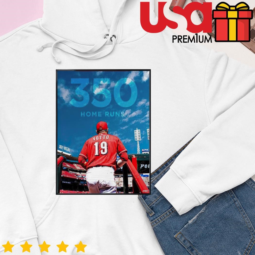 Joey Votto Cincinnati Reds with 350 home runs congratulations poster shirt,  hoodie, sweater and long sleeve