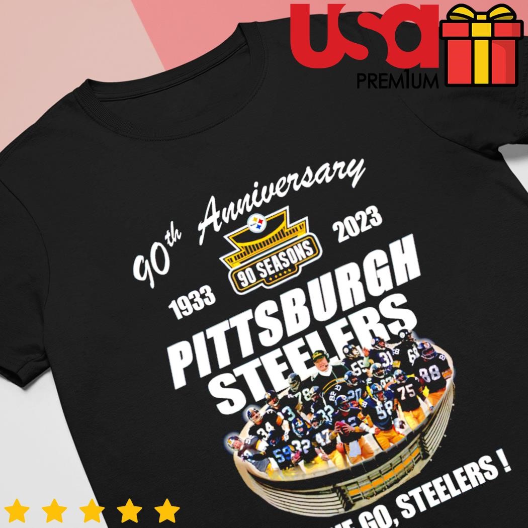 90th anniversary Pittsburgh Steelers here we go Steelers shirt