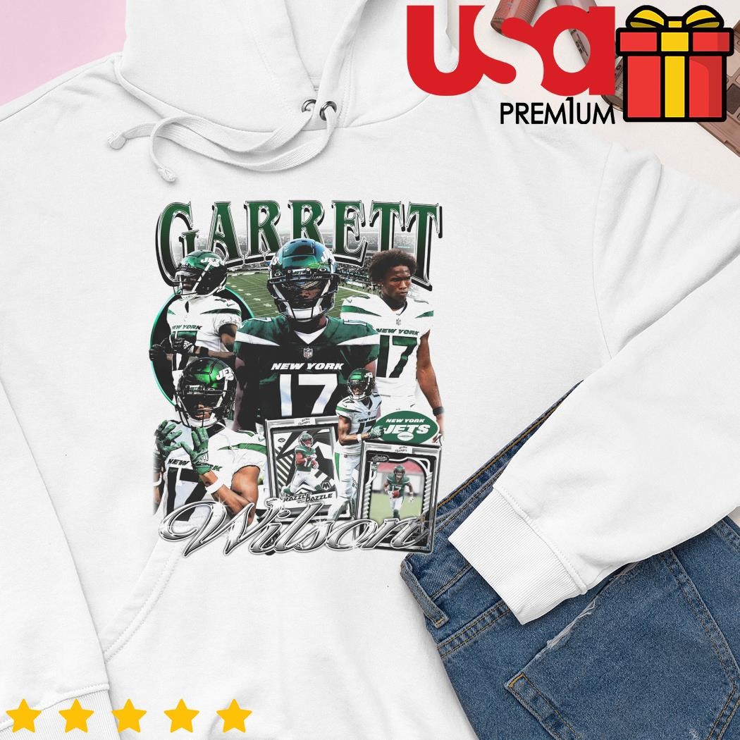 Official garrett Wilson 17 New York Jets football retro poster shirt, hoodie,  sweater, long sleeve and tank top