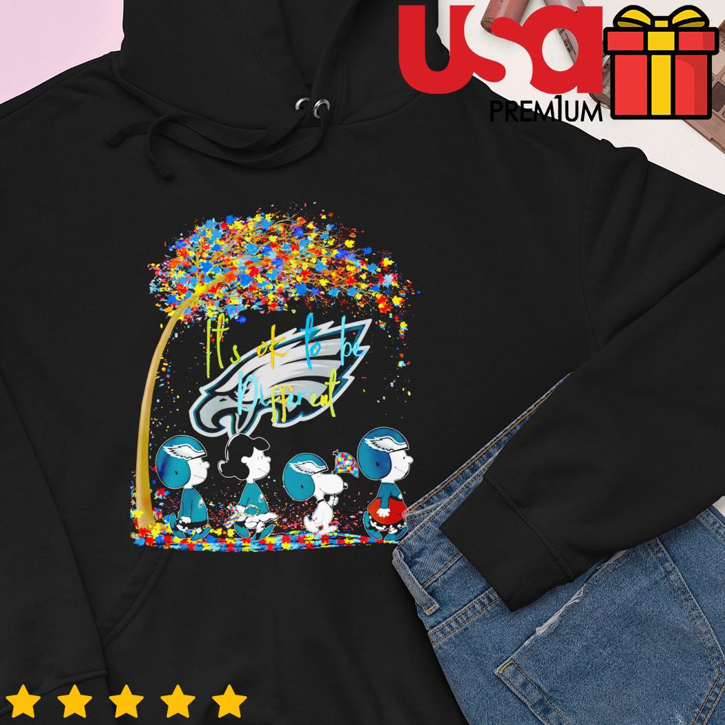 Its ok to be different Snoopy and friends Philadelphia Eagles shirt,  hoodie, sweater and long sleeve