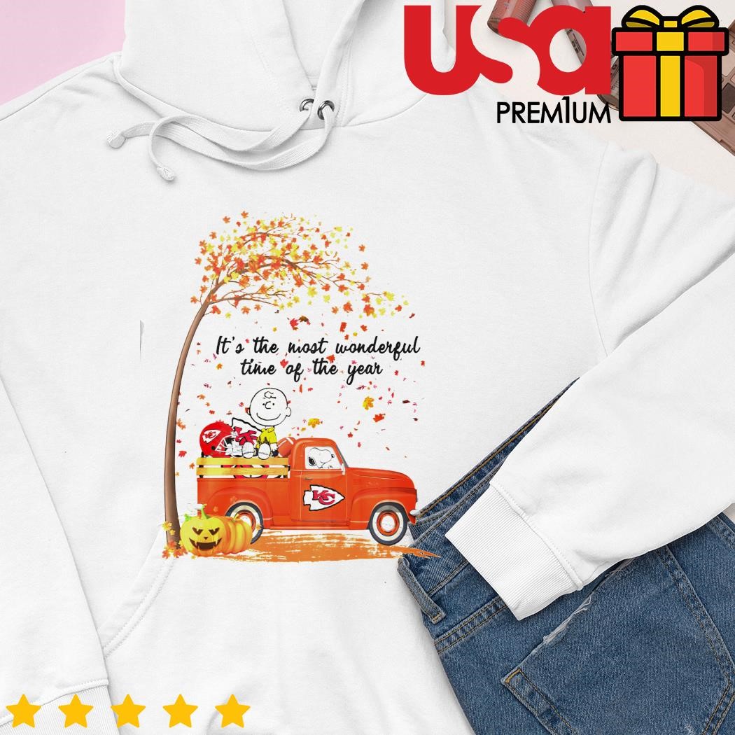 Snoopy Peanuts Kansas City Chiefs It's The Most Wonderful Time Of The Year  T Shirt - Growkoc