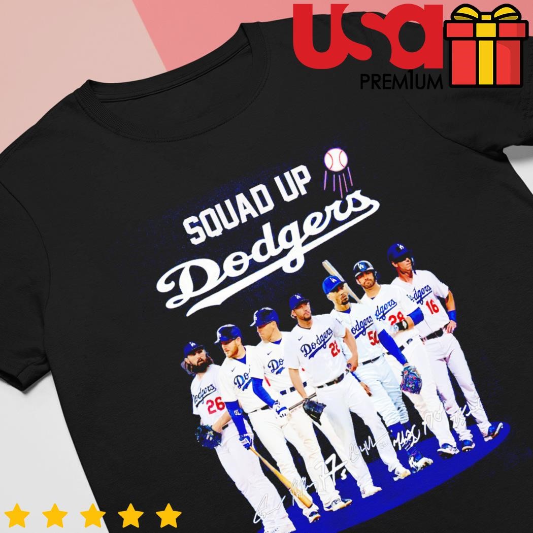 Squad Up Dodgers baseball signature shirt, hoodie, sweater and long sleeve