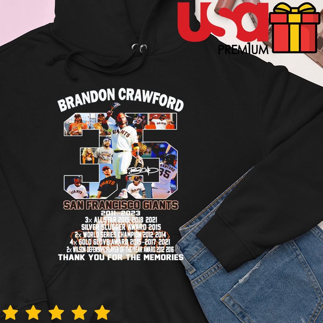 Official 2011 – 2023 35 Brandon Crawford San Francisco Giants Thank You For  The Memories shirt, hoodie, sweatshirt for men and women