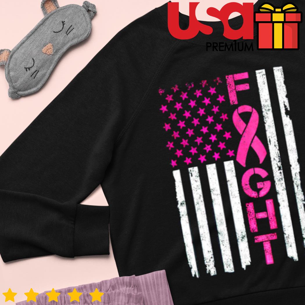 Premium hope fight win breast cancer awareness US flag and ribbon shirt,  hoodie, sweater, long sleeve and tank top