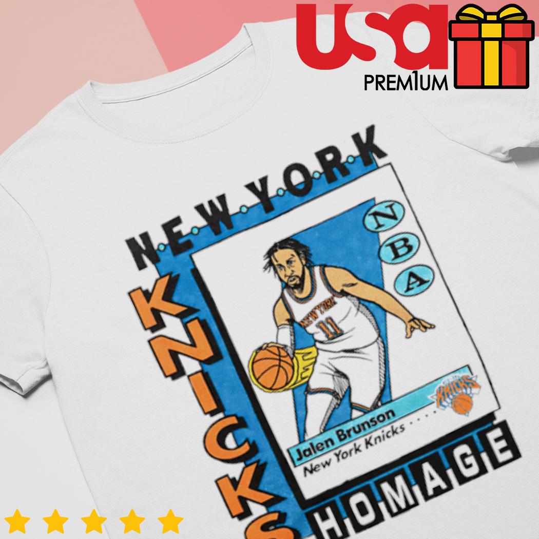 New York Knicks Trading Card Jalen Brunson Nba Player Shirt