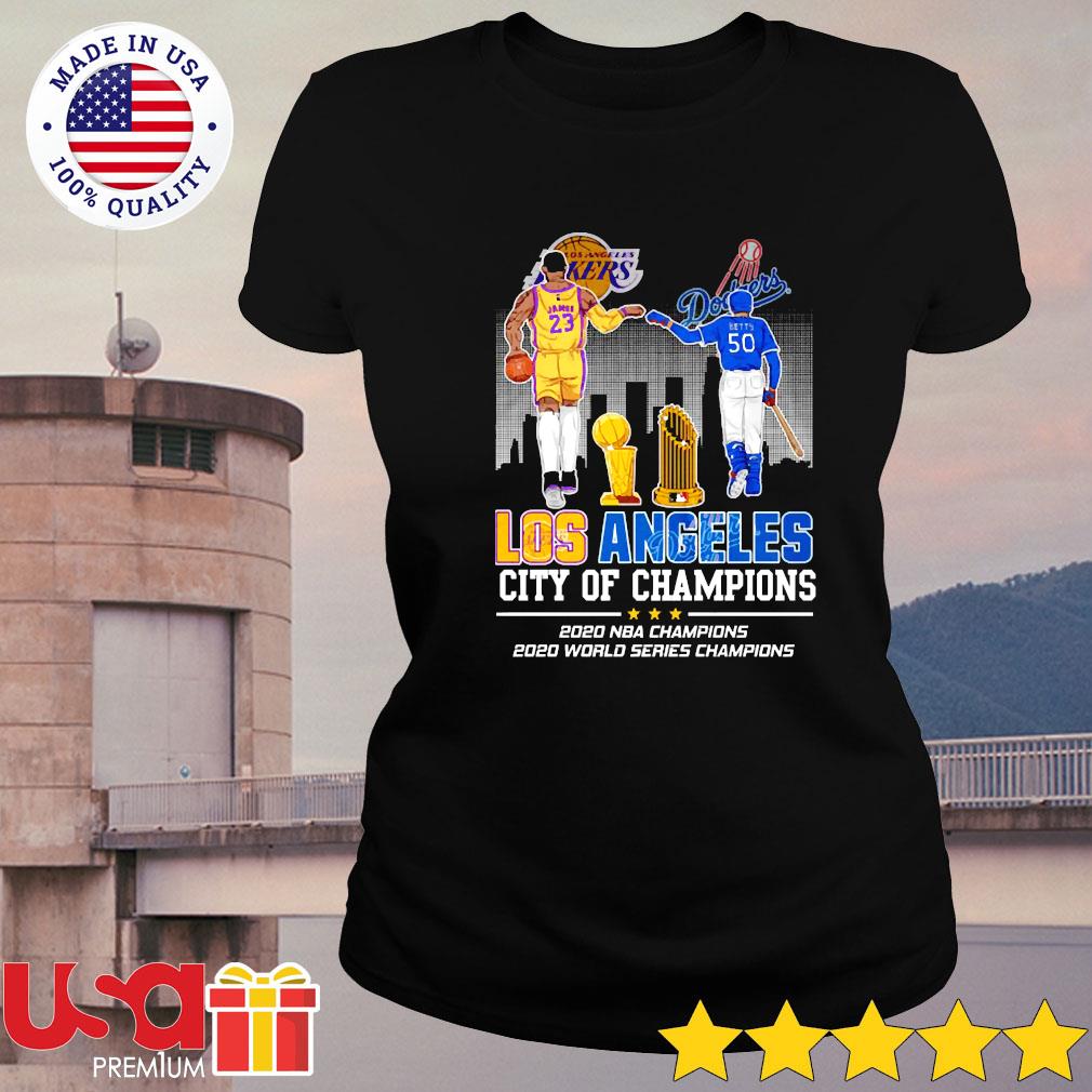 Dodgers Lakers 2020 World Champions Trophies Champions Shirt