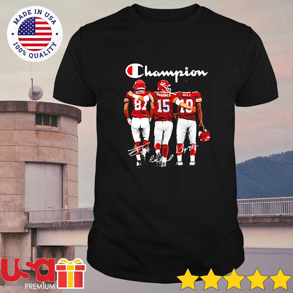 I første omgang Adelaide pint Kelce Mahomes and Hill Friends Champion signature shirt, hoodie, sweater  and long sleeve
