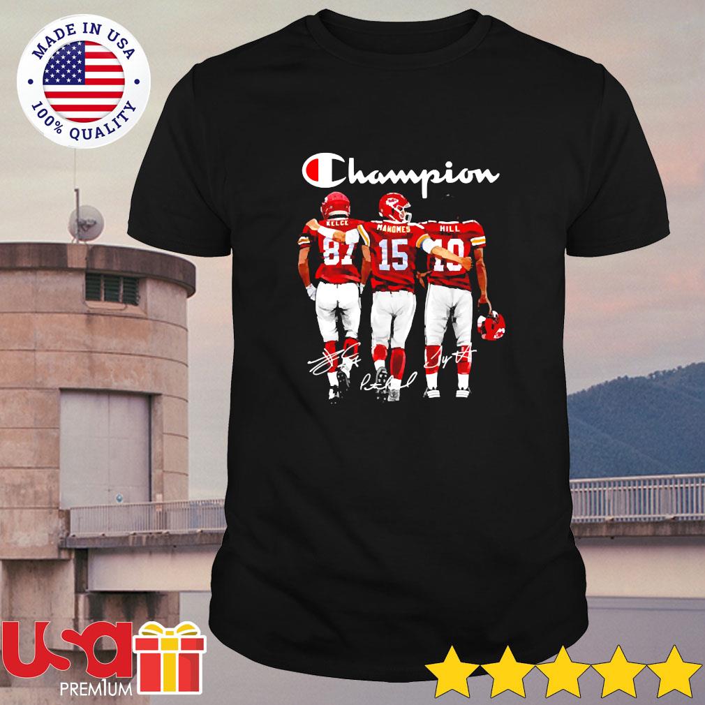 Kelce Mahomes and Hill Friends Champion signature shirt, hoodie, sweater  and long sleeve