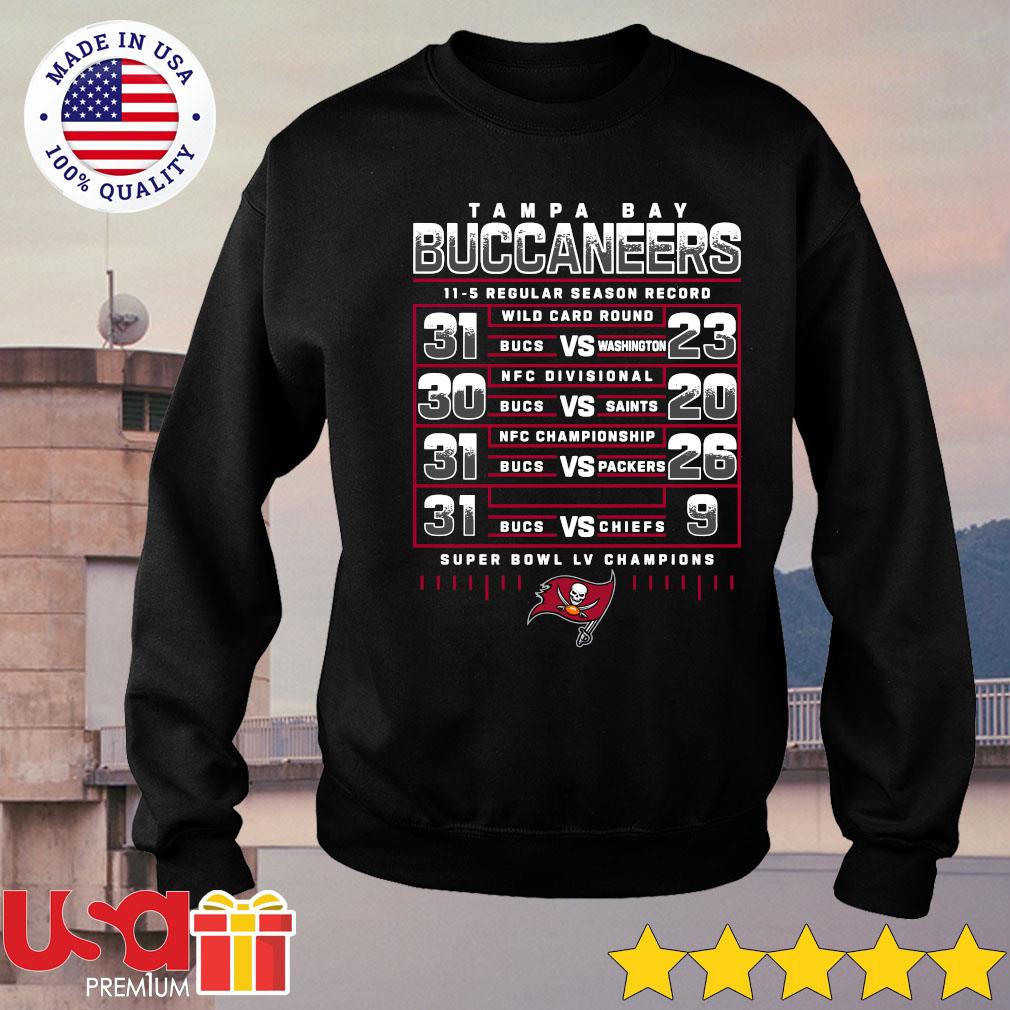 Tampa Bay Buccaneers regular season record super bowl lv champions shirt,  hoodie, sweater and long sleeve